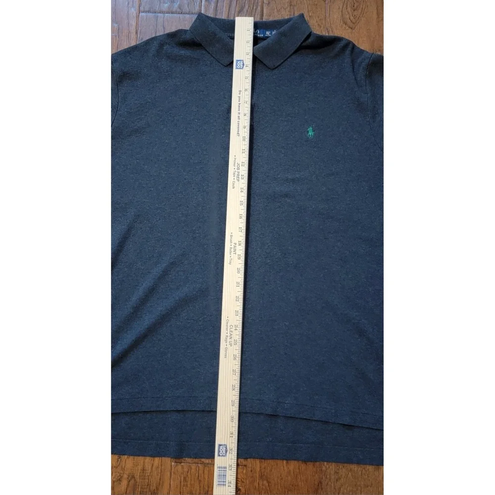 Polo Ralph Lauren Men's Gray Blue Label Pony Pique 100% Cotton Polo Shirt Sz XLT